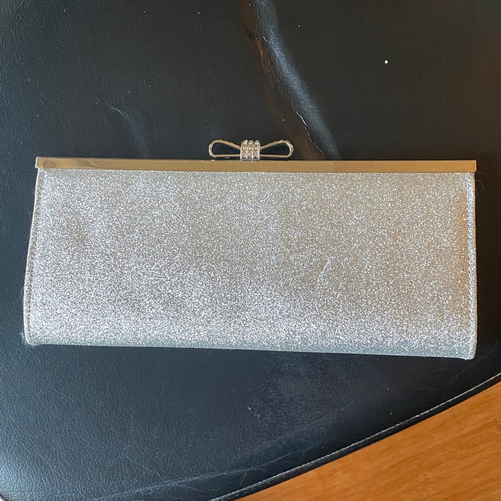 Silver evening clutch